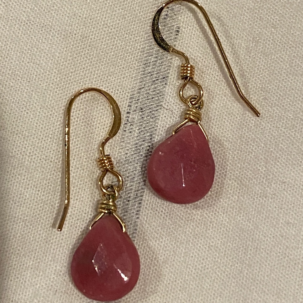 Rhodonite earrings 14K gold fill